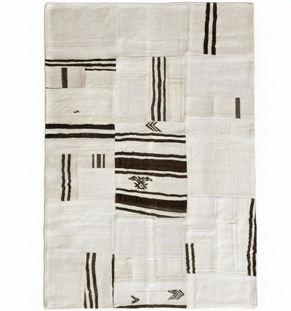 Kilim Patchwork 210 x 140 cm – Tapis turc en laine tissé main, provenance Patchwork
