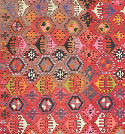Détail du tissage en laine du kilim Reyhanli tissé à la main (provenance Reyhanli)