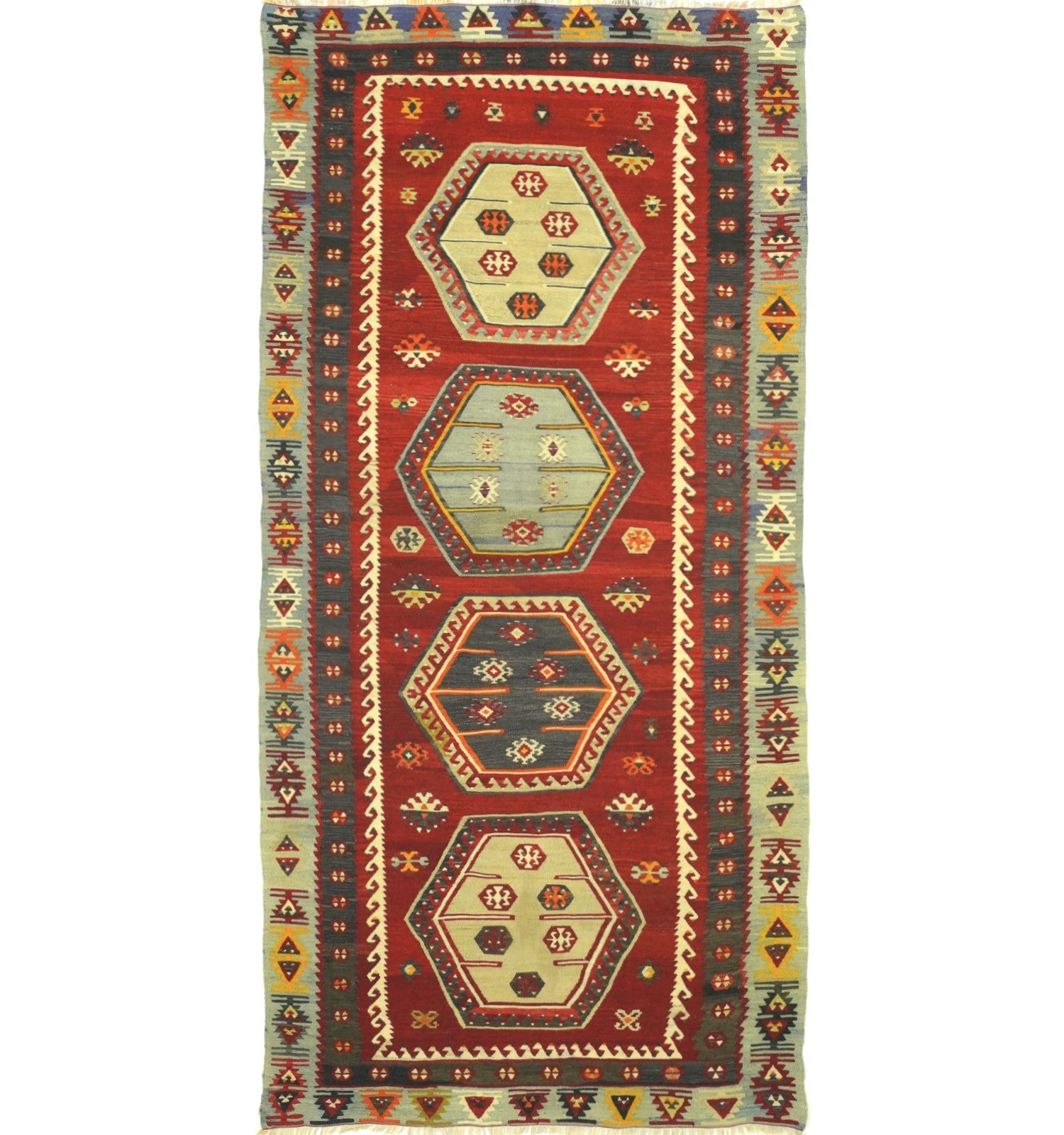 Kilim Sarkisla 240 x 113 cm – Tapis turc en laine tissé main, provenance Sarkisla