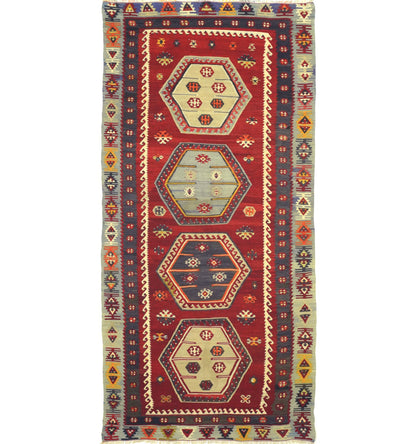 Kilim Sarkisla 240 x 113 cm – Tapis turc en laine tissé main, provenance Sarkisla