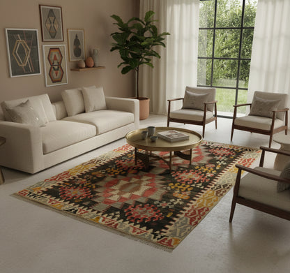 Kilim Sihli 240 x 140 cm en situation dans un intérieur moderne – Décoration provenance Sihli