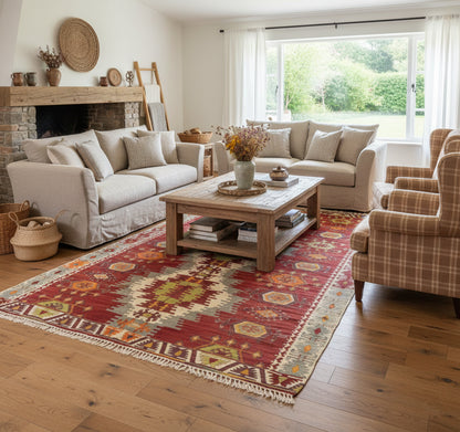 Kilim Sihli 290 x 165 cm en situation dans un intérieur moderne – Décoration provenance Sihli