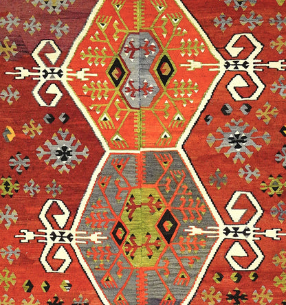 Détail du tissage en laine du kilim Sihli tissé à la main (provenance Sihli)