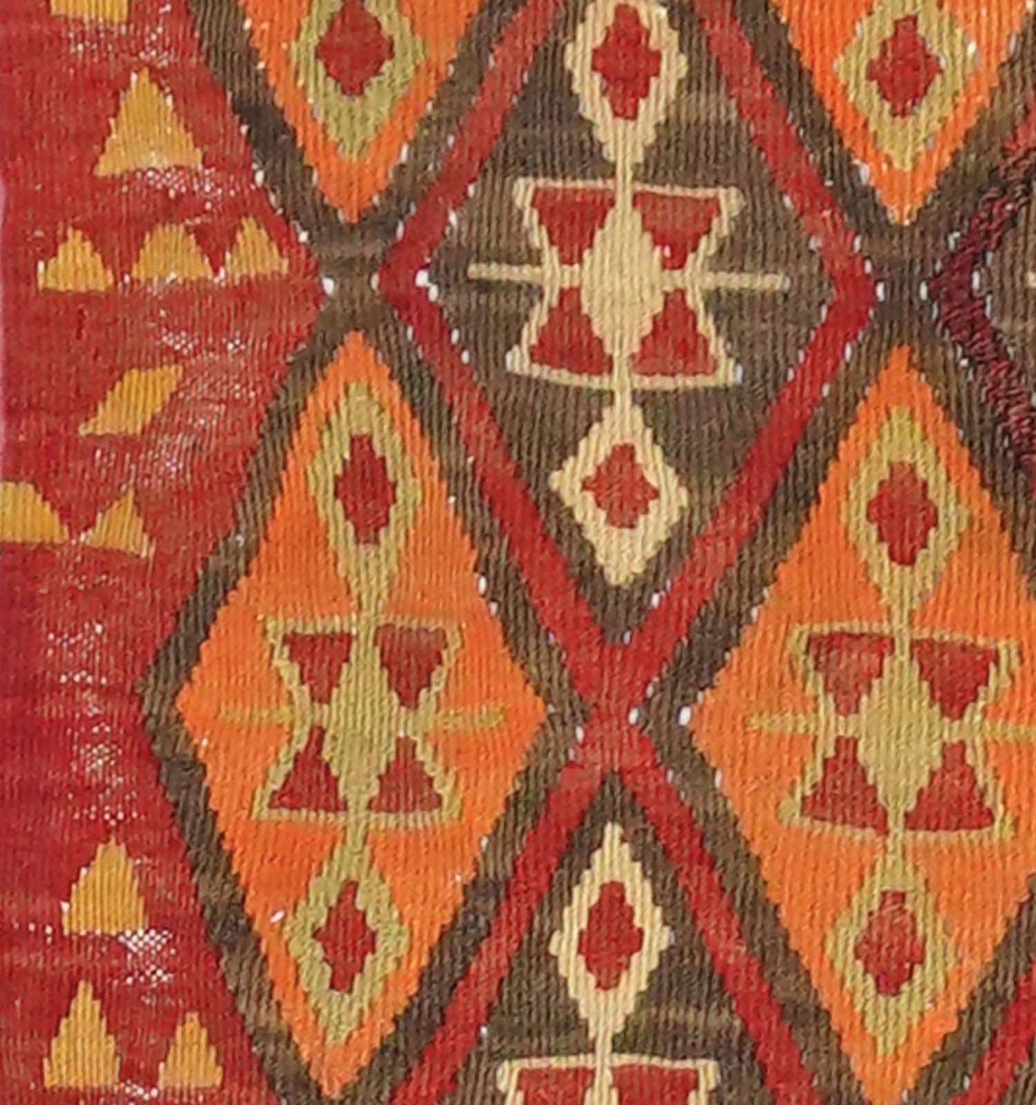 Détail du tissage en laine du kilim Sivas tissé à la main (provenance Sivas)