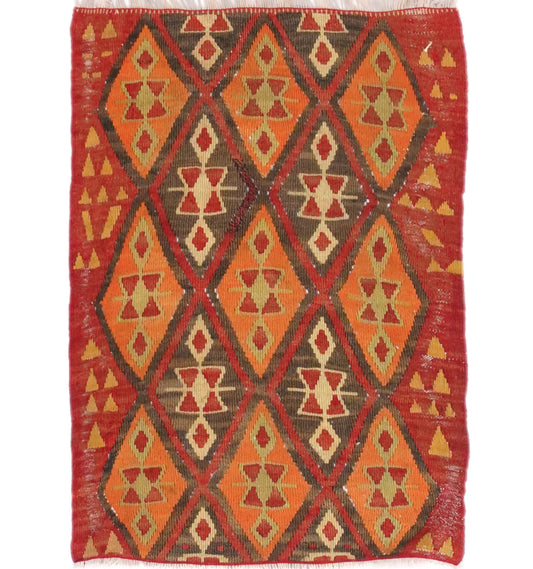 Kilim Sivas 78 x 59 cm – Tapis turc en laine tissé main, provenance Sivas