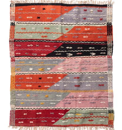 Kilim Sofra 120 x 100 cm – Tapis turc en laine tissé main, provenance Sofra