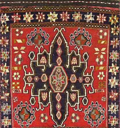 Détail du tissage – Tapis kilim ancien Soumak 152×68 cm, laine naturelle tissée main