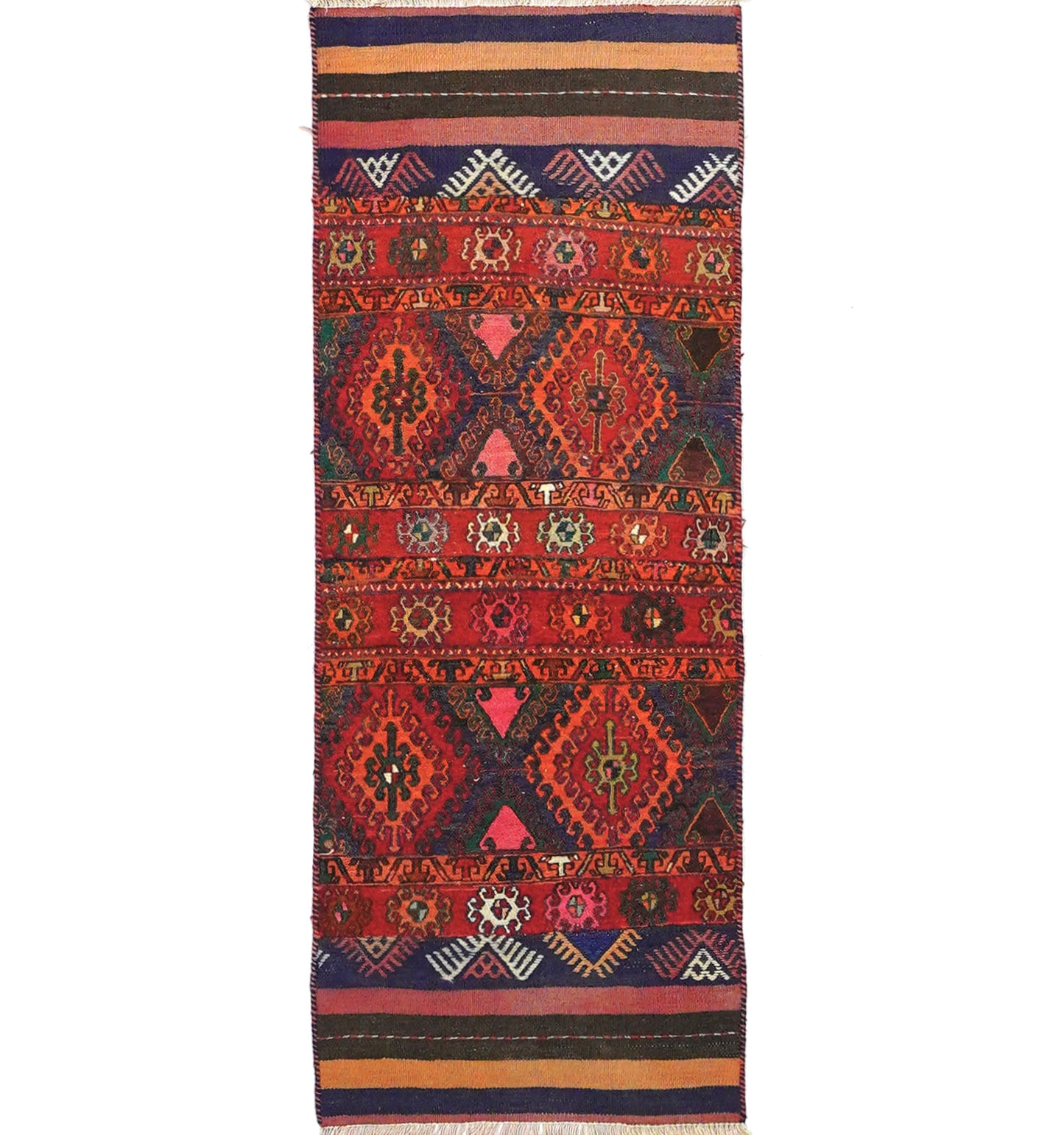 Kilim Soumak 154 x 58 cm – Tapis turc en laine tissé main, provenance Soumak