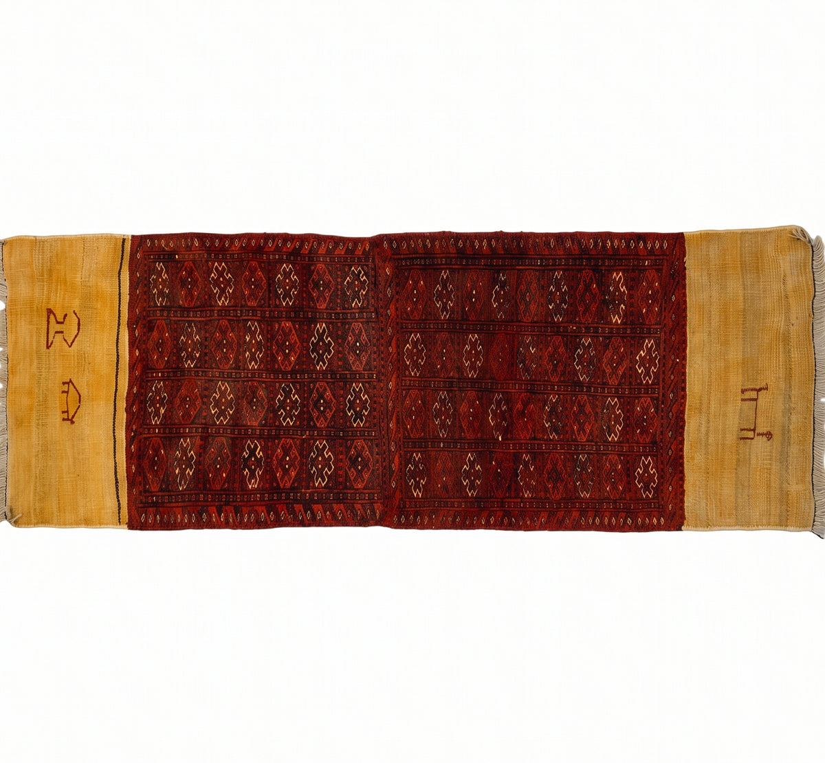 Vue horizontale du kilim Soumak 185 x 59 cm – Tapis turc en laine de provenance Soumak