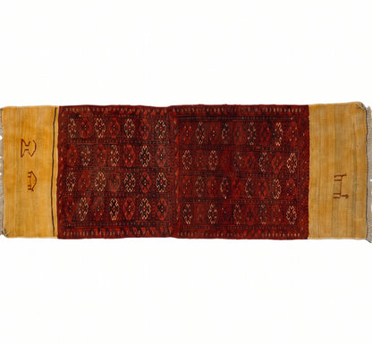 Vue horizontale du kilim Soumak 185 x 59 cm – Tapis turc en laine de provenance Soumak