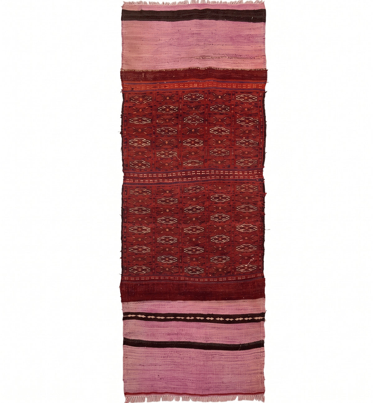 Kilim Soumak 215 x 70 cm – Tapis turc en laine tissé main, provenance Soumak