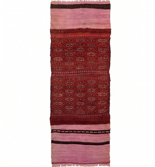 Kilim Soumak 215 x 70 cm – Tapis turc en laine tissé main, provenance Soumak