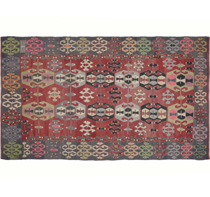 Vintage Denizli kilim rug - 288 x 168 cm