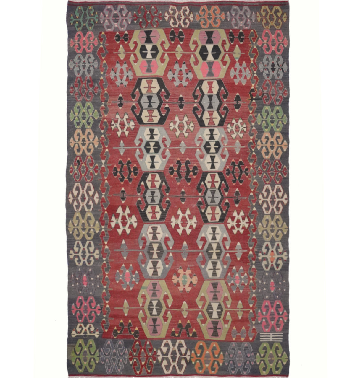 Vintage Denizli kilim rug - 288 x 168 cm