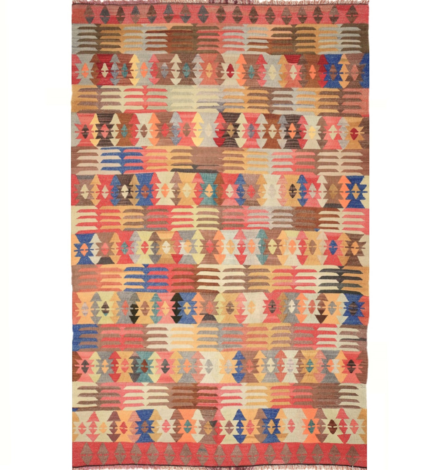 Kilim Tavas 280 x 180 cm – Tapis turc en laine tissé main, provenance Tavas