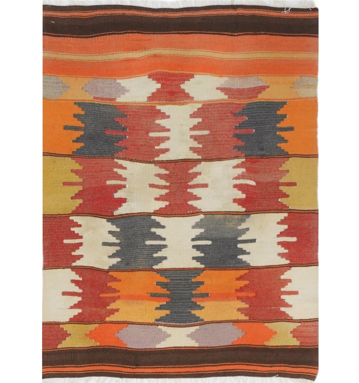 Kilim ancien Usak 100×73 cm – Tapis kilim tissé main en laine naturelle, Anatolie de l'Ouest