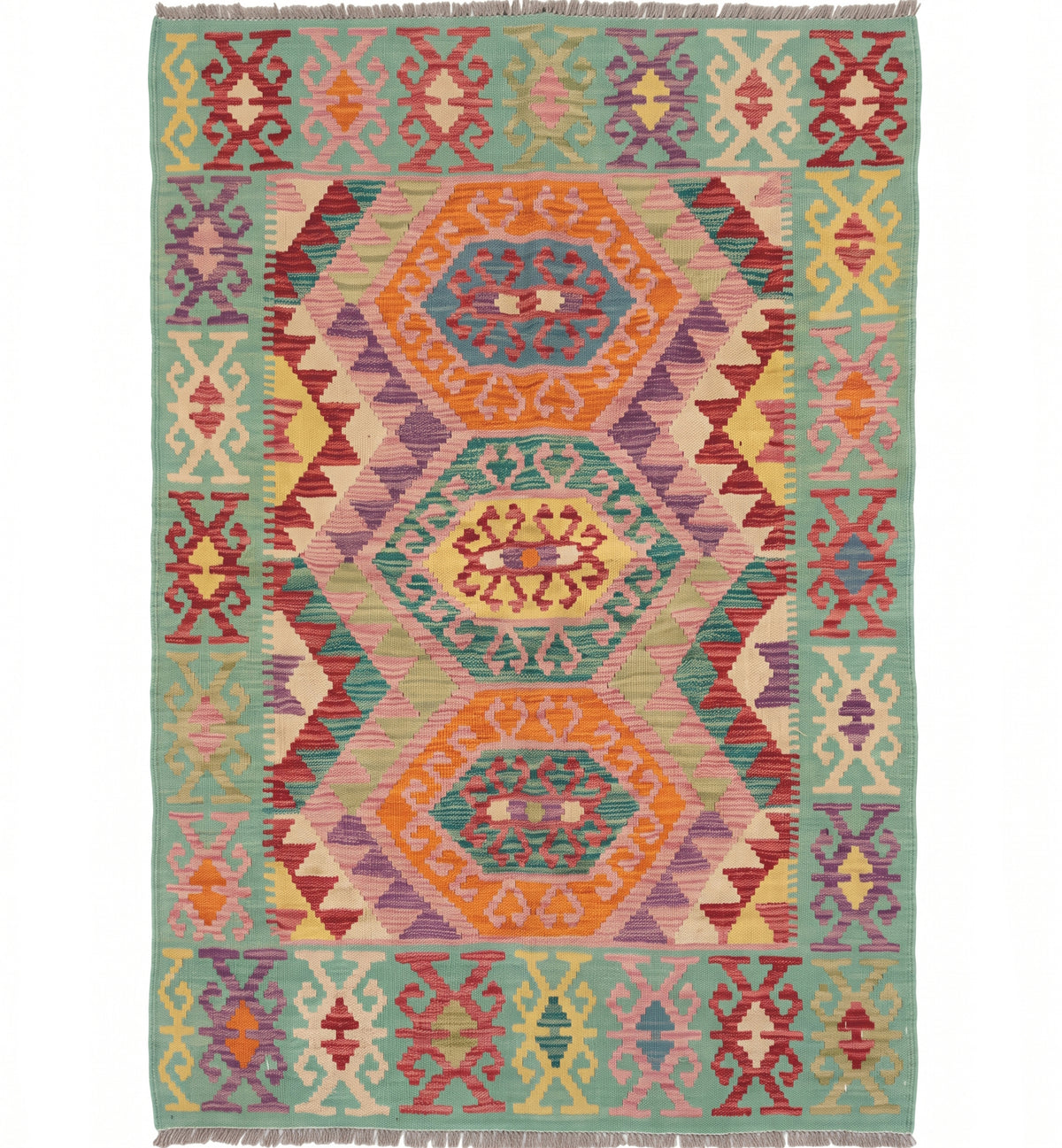 Kilim Waziri 142 x 103 cm – Tapis turc en laine tissé main, provenance Waziri