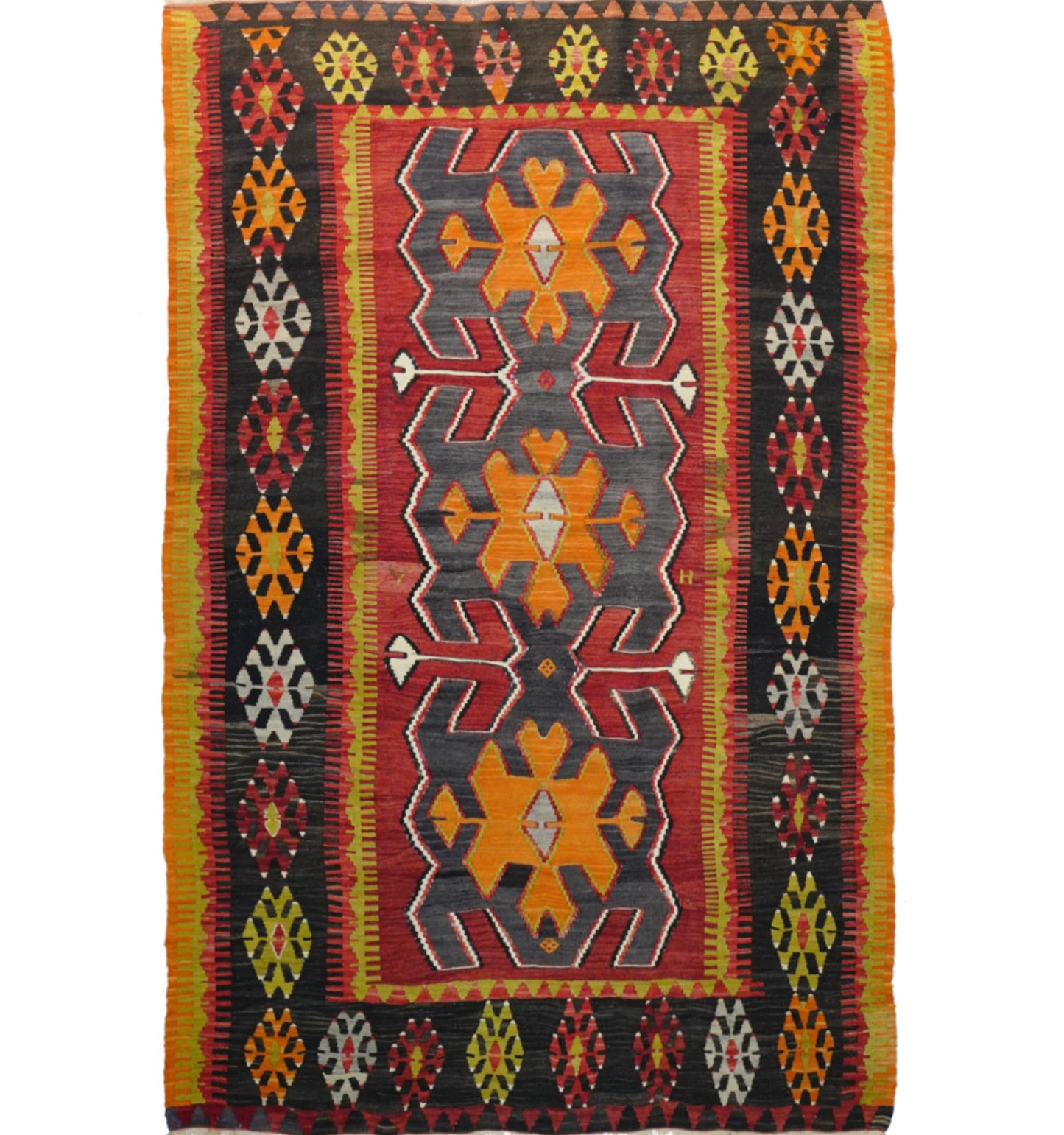 Kilim Yesilova 207 x 140 cm – Tapis turc en laine tissé main, provenance Yesilova