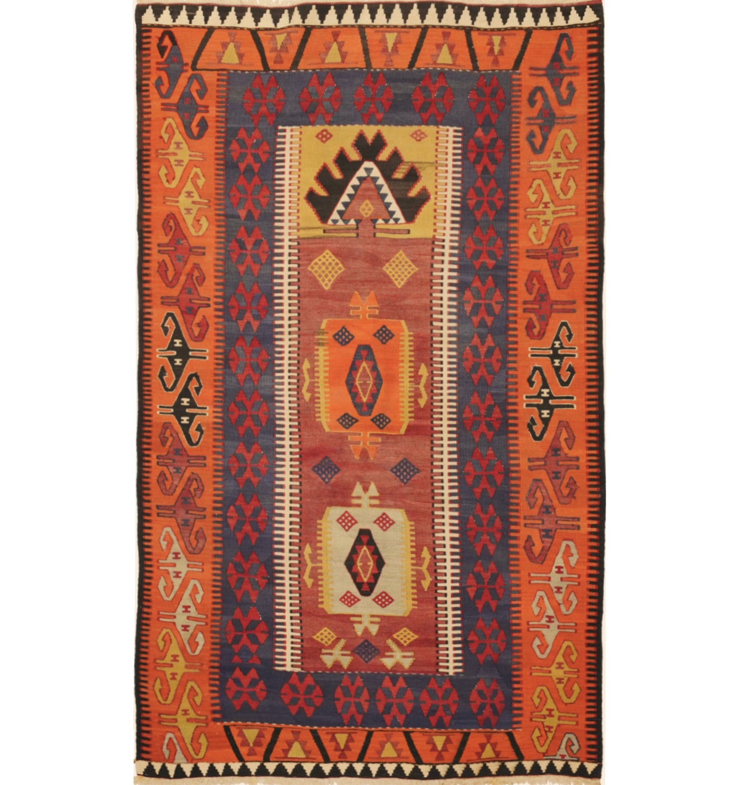 Kilim Yesilova 230 x 138 cm – Tapis turc en laine tissé main, provenance Yesilova