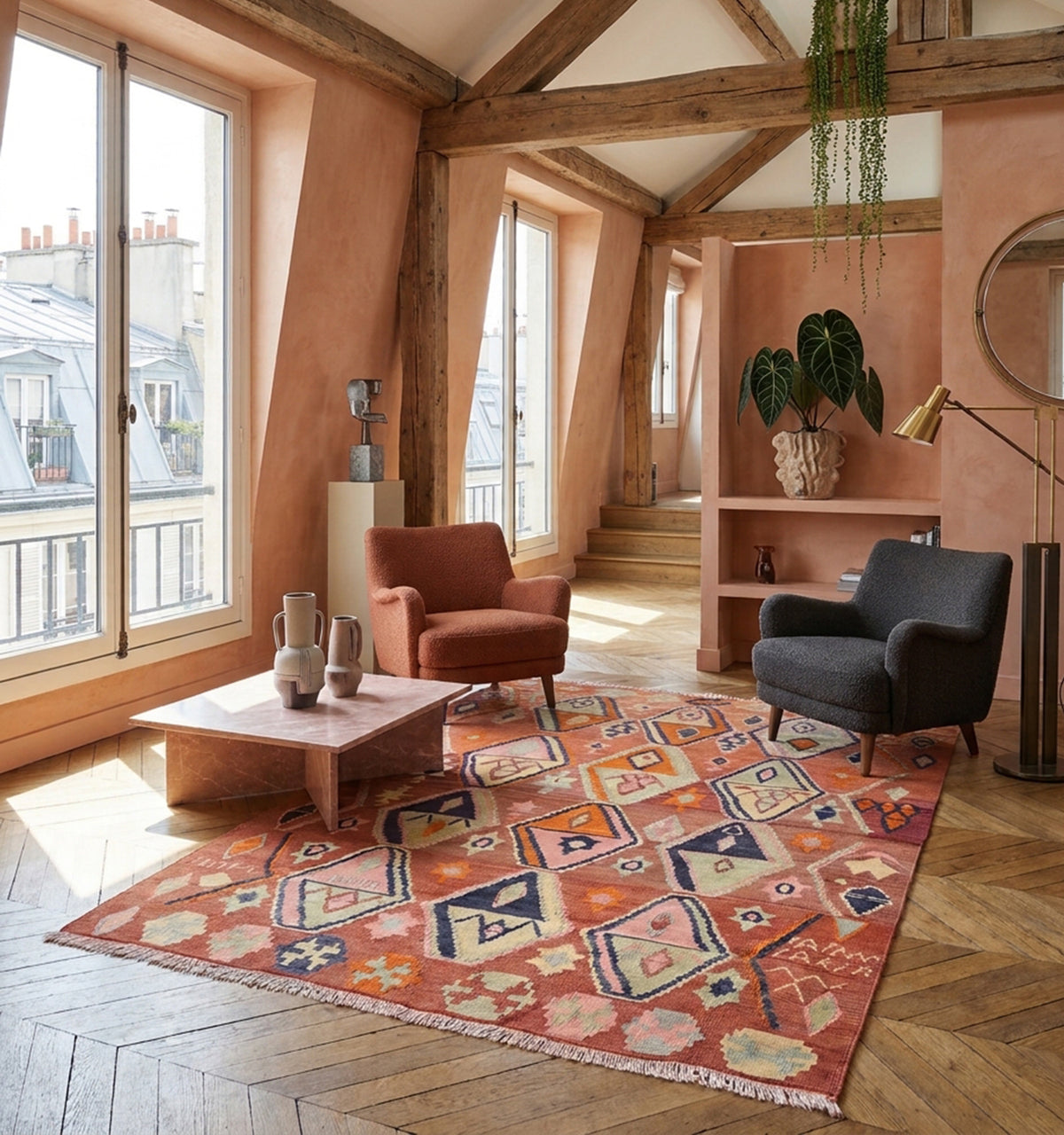 Vintage Ordu kilim rug - 220 x 170 cm