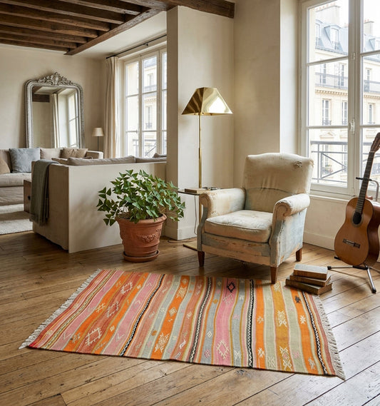 Vintage Cicim Adana kilim rug - 145 x 103 cm